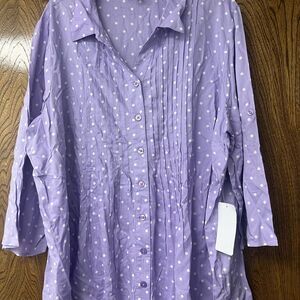 Woman Within Purple Polka Dot Blouse